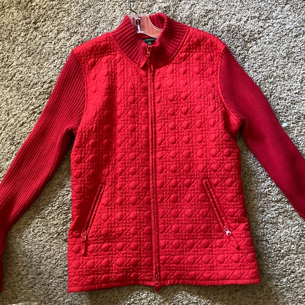 Harve Benard red sweater